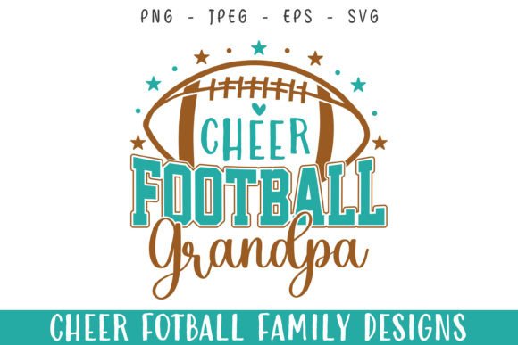 Cheer Football Player Grandpa Love SVG: Graphics for Crafts