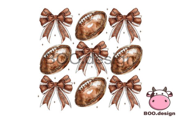Coquette Football PNG & Football Bow PNG — Graphics for Crafts