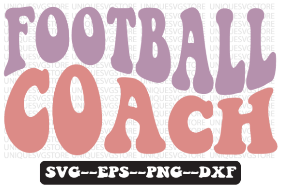 Football Coach Wavy Retro SVG Graphics for Crafts