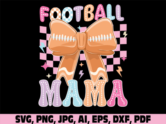 Football Mama Retro Dalmatian Dots Graphics for Crafts