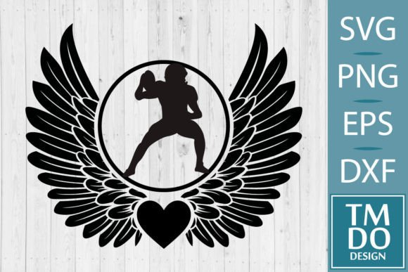 Football Player Memorial Angel Wings RIP Graphics