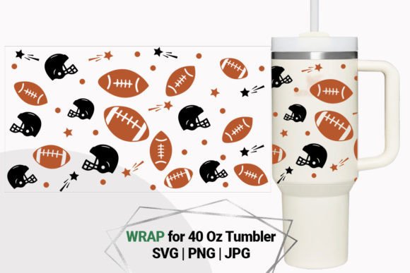 Football Print Wrap for 40 Oz Tumbler: Graphics & Crafts Asset Review