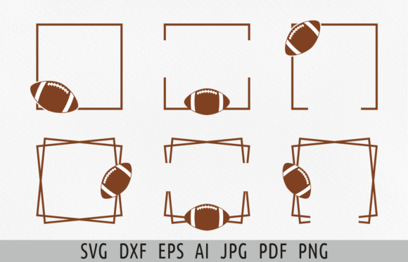 Football SVG Split Frame Monogram