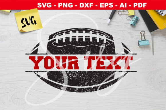 Grunge Football Name Frame: Graphics for Crafts & Brand Energy