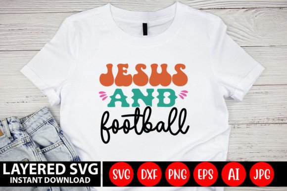 Jesus and Football Retro Design: Graphics for Crafts & Content