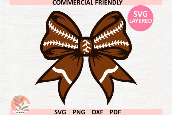 Retro Football Coquette Bow SVG: Graphics for Crafts & Content