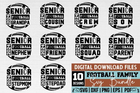 Senior Football Family SVG Bundle Vol 2: Graphics for Crafts & Local Branding