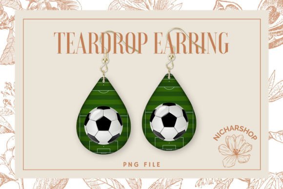 Soccer Football Sport Teardrop Earring1 Graphics for Crafts