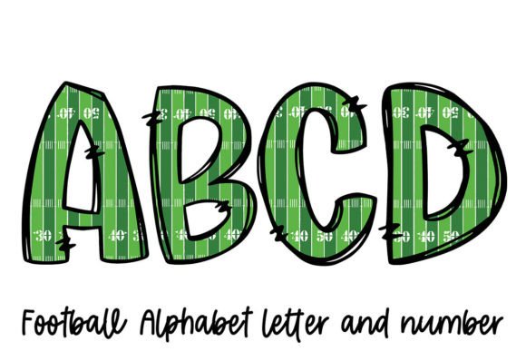 Stadium Football Alphabet Doodle Font for Crafts & Graphics