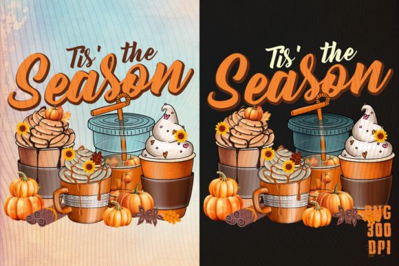 Tis the Season Pumpkin Football Coffee Graphics