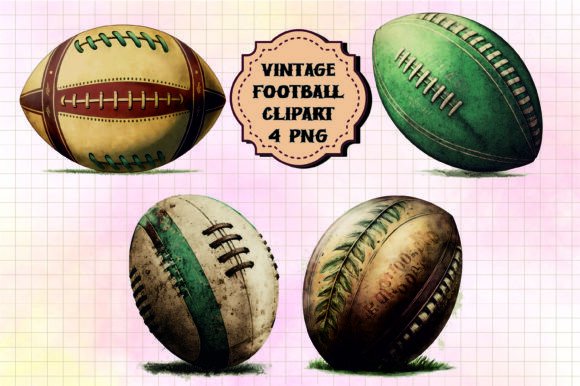 Vintage Football Ball PNG Graphics for Crafts